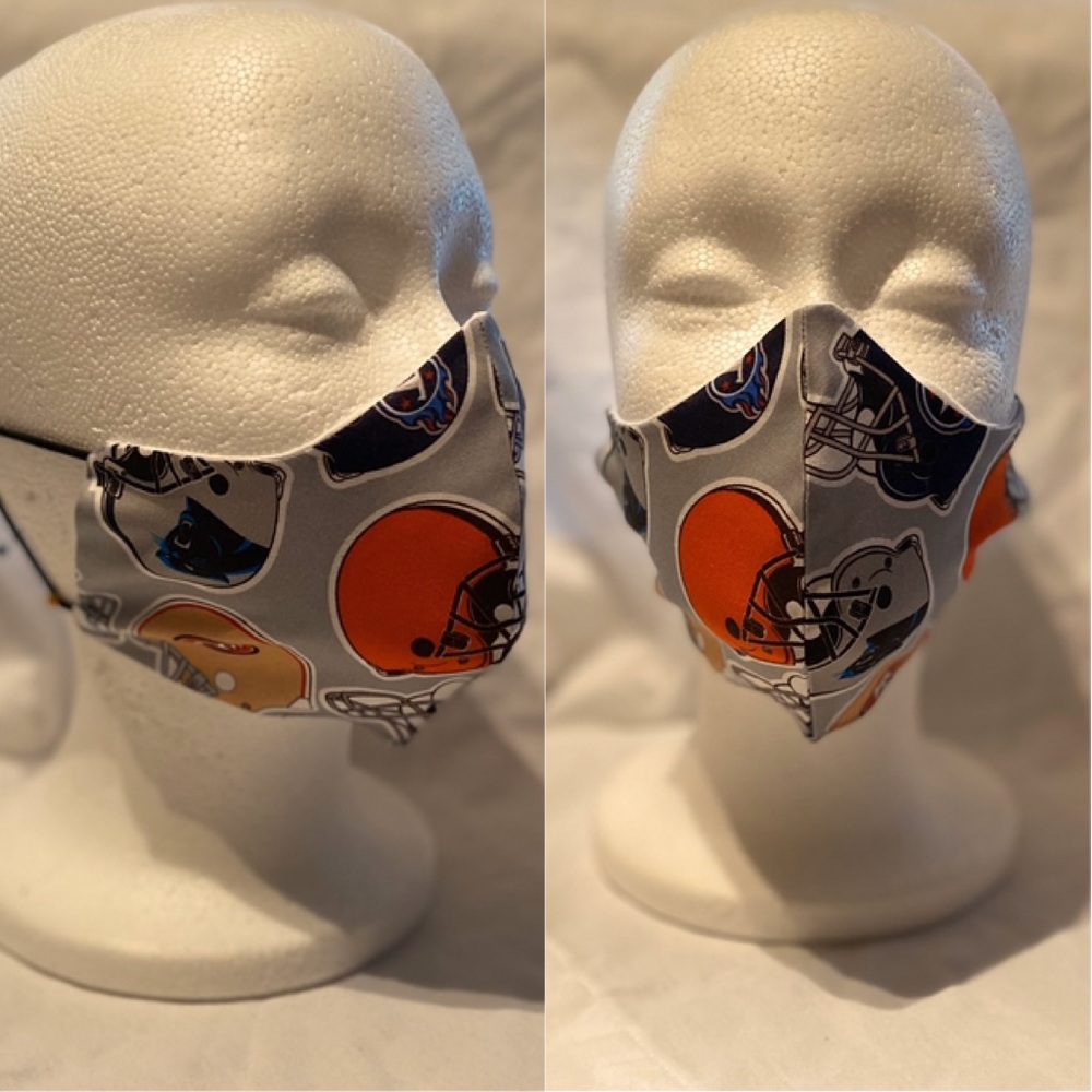 100% Cotton Face Mask w/ Football Teams Helmets